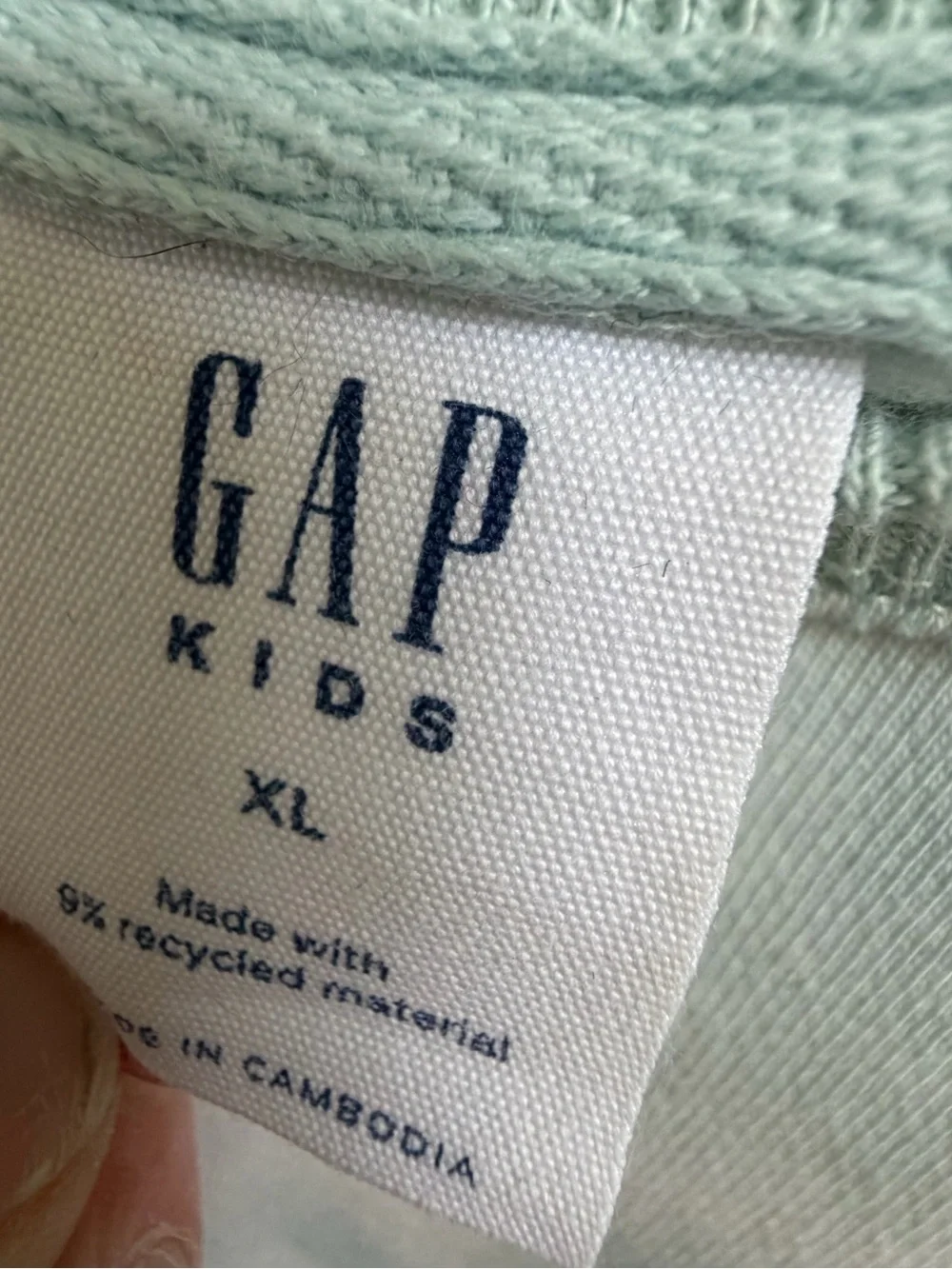 XL girls GAP Kids Mint light blue white yellow dye Crewneck Sweatshirt